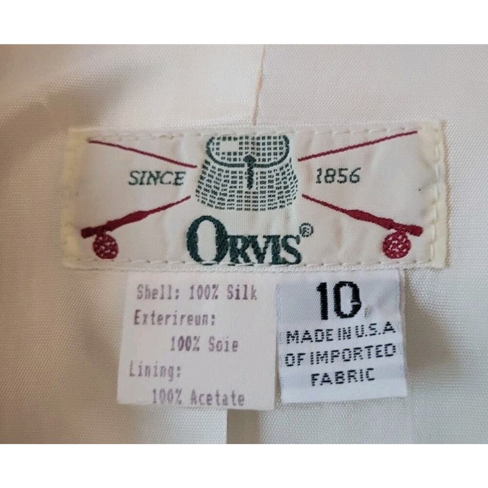 Vtg. Orvis Women’s Sz. 10 Single Button Lined Blazer Jacket 100% Silk - Picture 2 of 10
